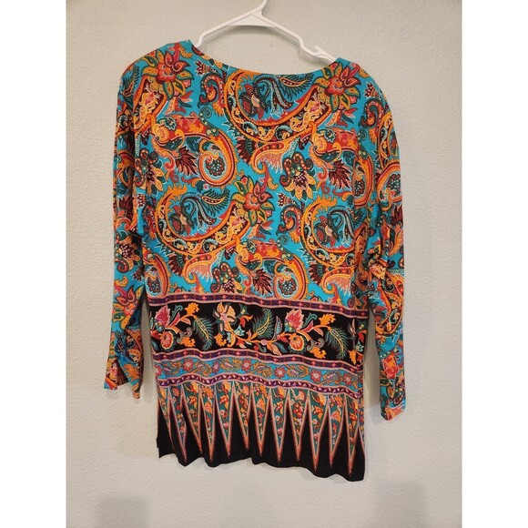 Vintage 80s Ruth Norman Signature Kaftan Style Top Size Medium Shoulder Pads - Picture 3 of 12